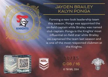 2022 NRL Elite - Captains #C08 Jayden Brailey / Kalyn Ponga Back
